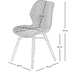 Chaise de salle à manger en tissu vert - Gloria