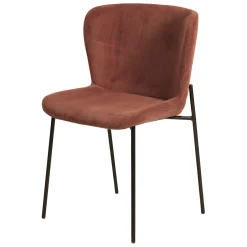 Chaise de salle à manger en velours côtelé acajou - Holden