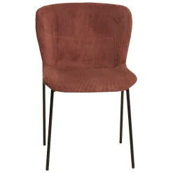 Chaise de salle à manger en velours côtelé acajou - Holden