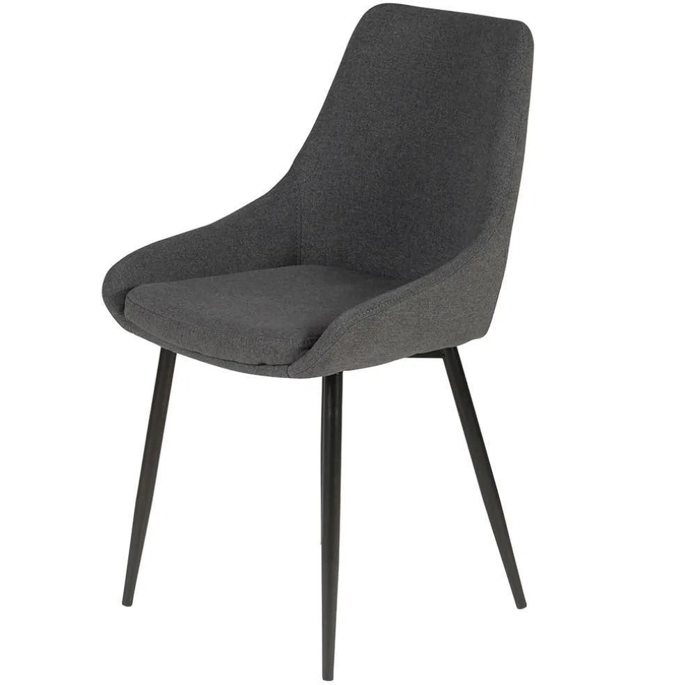 Chaise de salle à manger en tissu gris foncé - Ben