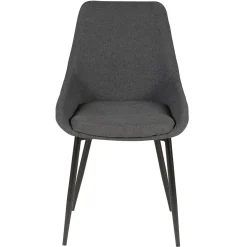 Chaise de salle à manger en tissu gris foncé - Ben
