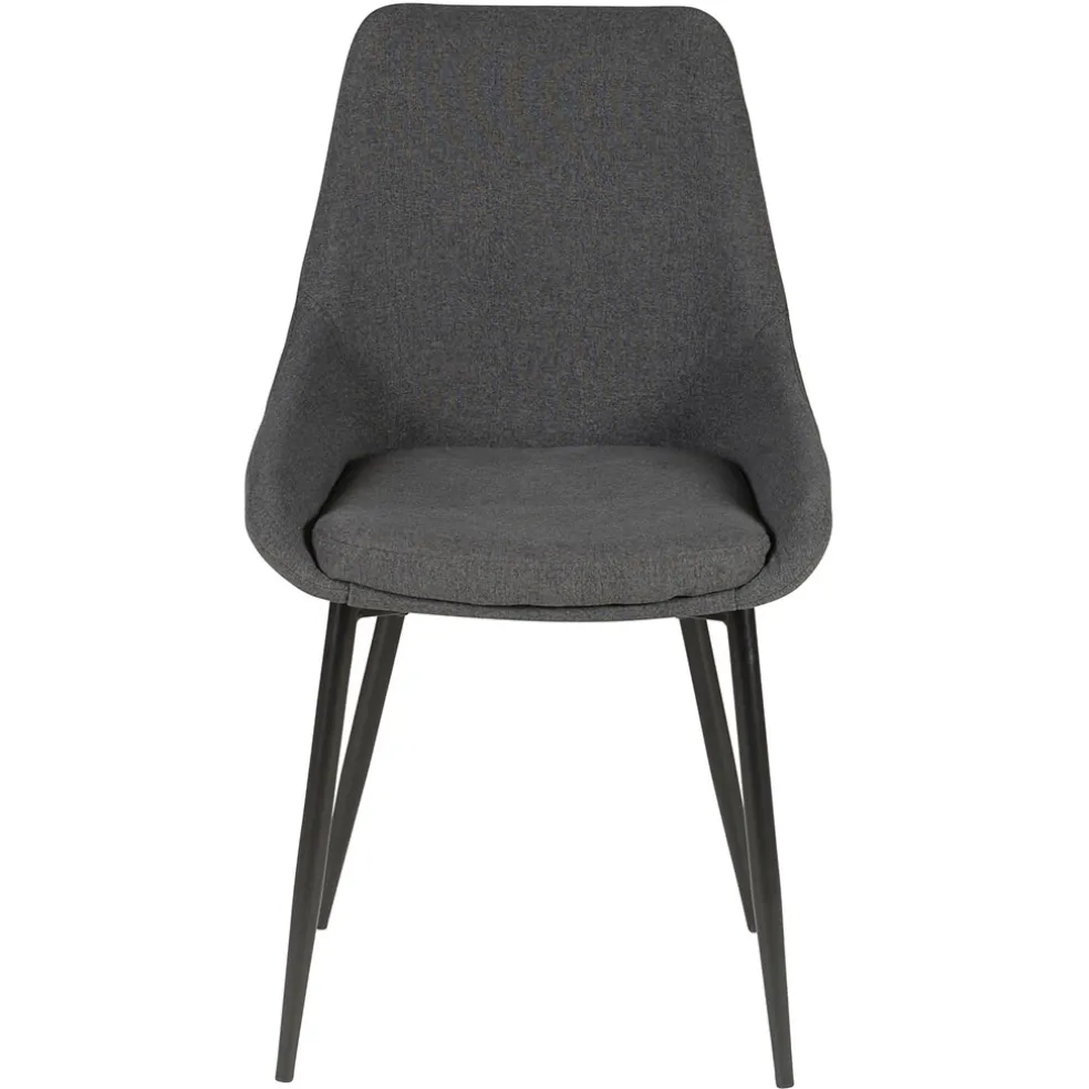 Chaise de salle à manger en tissu gris foncé - Ben