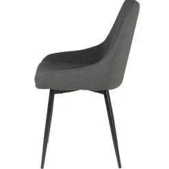 Chaise de salle à manger en tissu gris foncé - Ben