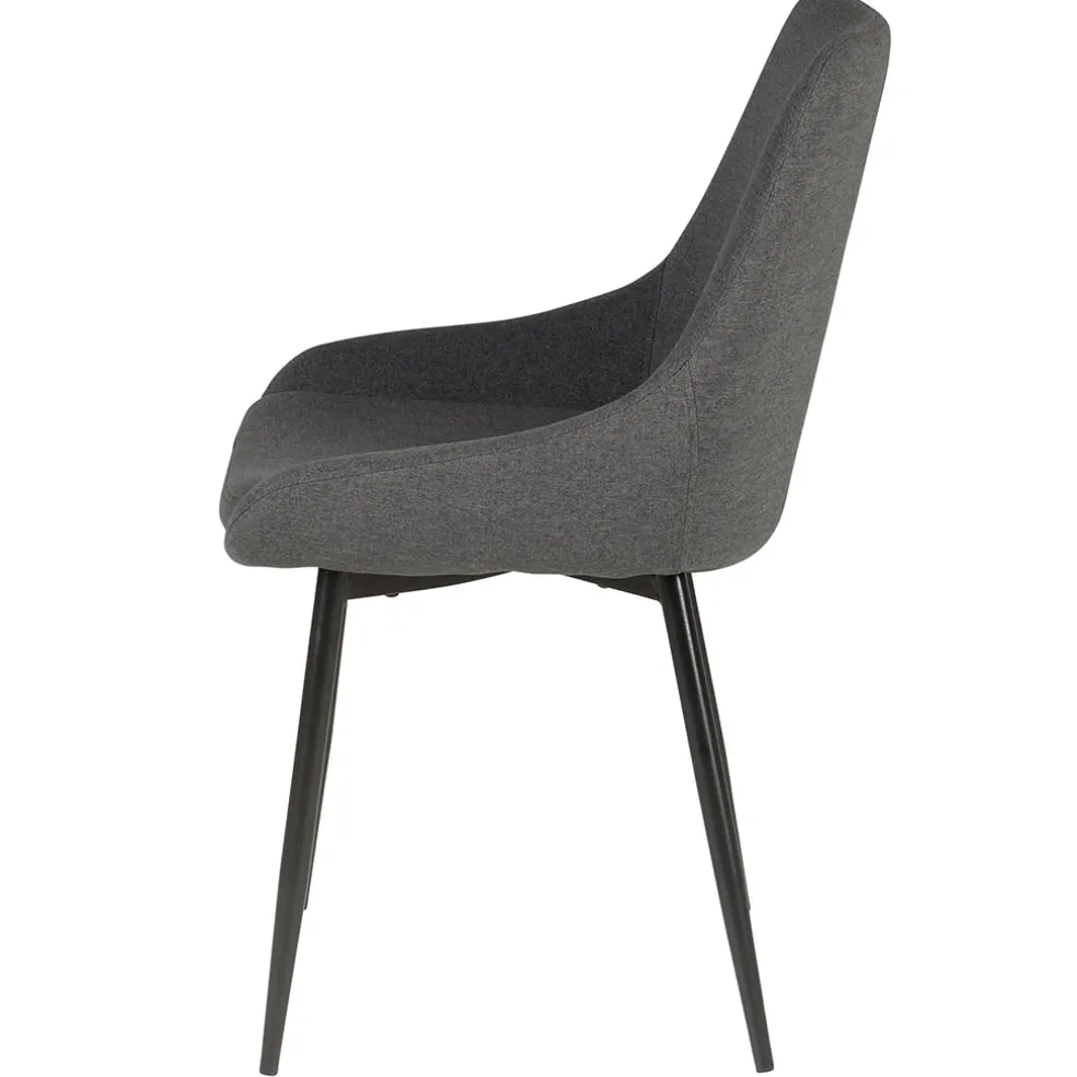 Chaise de salle à manger en tissu gris foncé - Ben