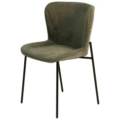 Chaise de salle à manger en velours côtelé vert foncé - Holden