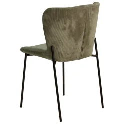Chaise de salle à manger en velours côtelé vert foncé - Holden