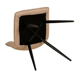 Chaise de salle à manger en tissu matelassé beige - Alize