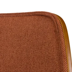 Chaise de salle à manger en tissu orange et noyer - Atlanta