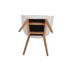 Chaise de salle à manger en tissu bouclette blanc - Altea