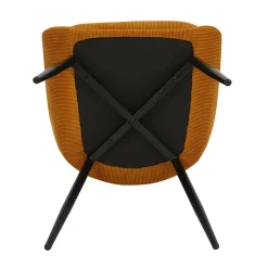 Chaise de salle à manger en velours côtelé curry - Ben