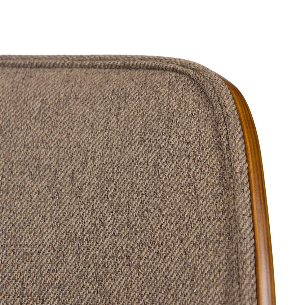 Chaise de salle à manger en tissu gris et noyer - Atlanta