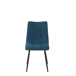 Chaise de salle à manger en tissu matelassé bleu pétrole - Lilly