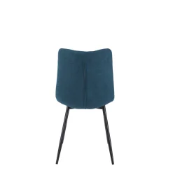 Chaise de salle à manger en tissu matelassé bleu pétrole - Lilly