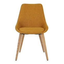 Chaise de salle à manger en tissu ocre - Ben
