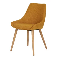 Chaise de salle à manger en tissu ocre - Ben