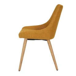 Chaise de salle à manger en tissu ocre - Ben