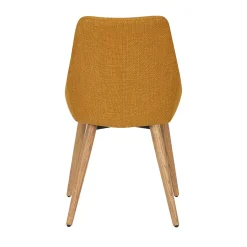 Chaise de salle à manger en tissu ocre - Ben