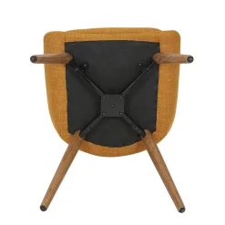 Chaise de salle à manger en tissu ocre - Ben