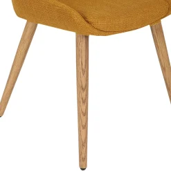 Chaise de salle à manger en tissu ocre - Ben