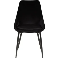Chaise de salle à manger en velours noir - Ben