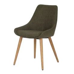 Chaise de salle à manger en tissu kaki - Ben