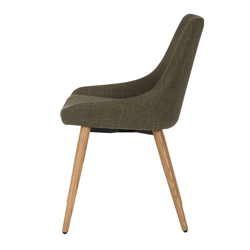 Chaise de salle à manger en tissu kaki - Ben