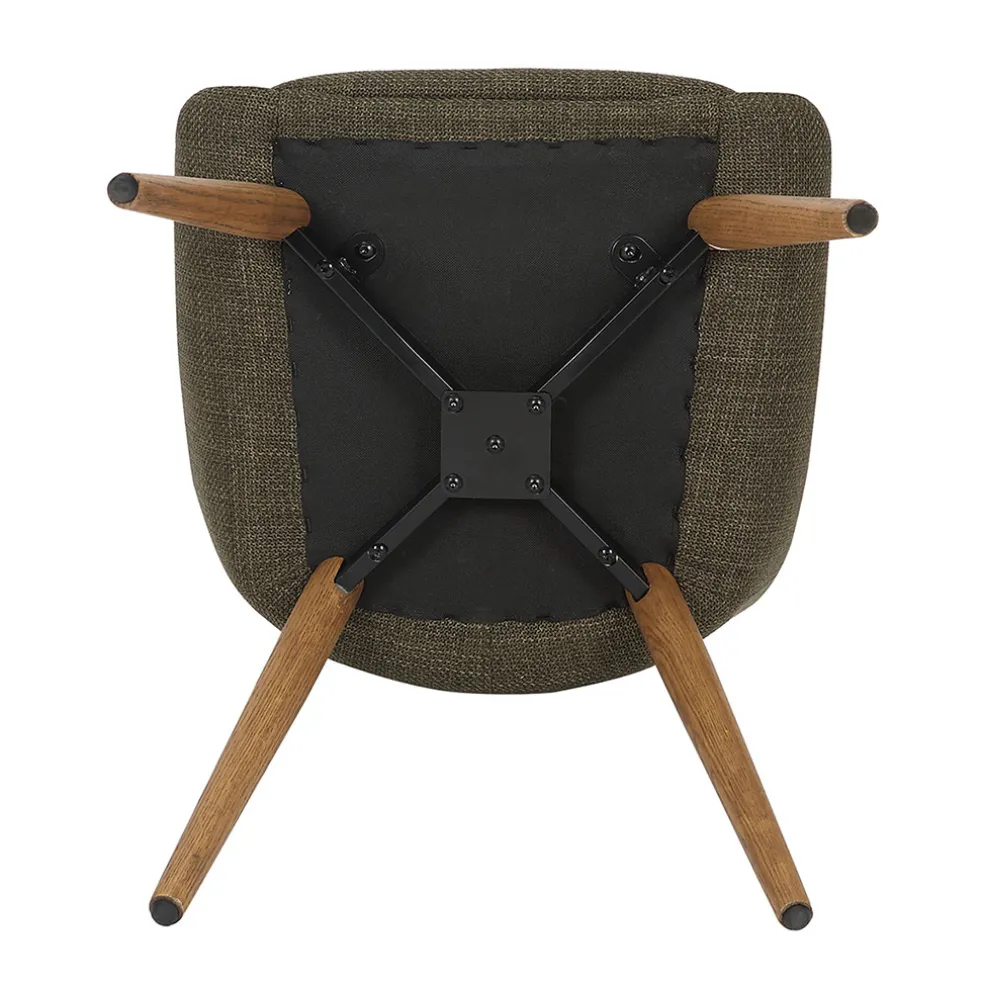 Chaise de salle à manger en tissu kaki - Ben