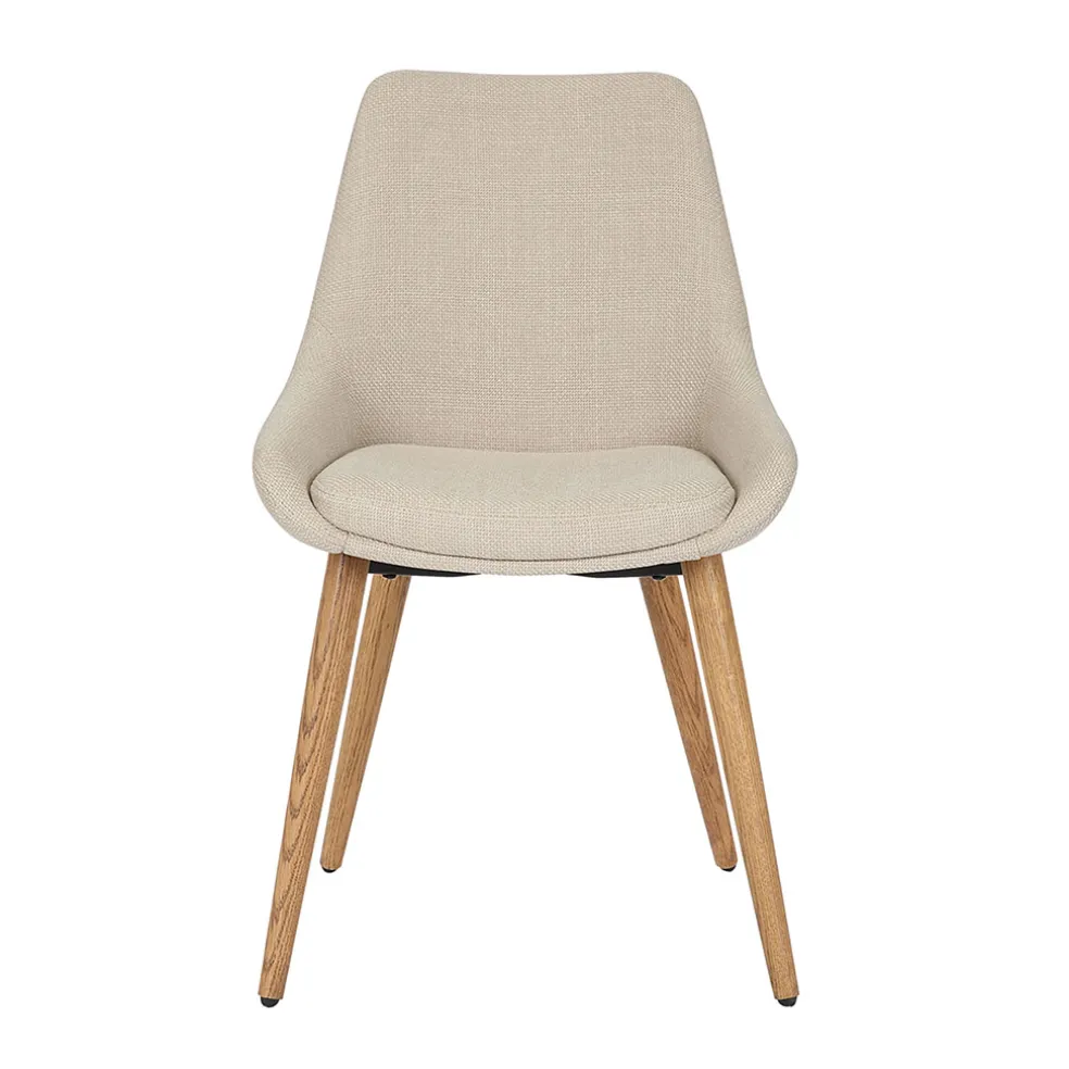 Chaise de salle à manger en tissu crème - Ben