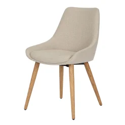 Chaise de salle à manger en tissu crème - Ben