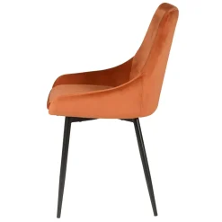 Chaise de salle à manger en velours cognac - Ben
