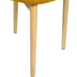 Chaise de salle à manger en tissu safran et hévéa - Elsy
