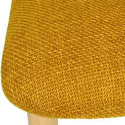 Chaise de salle à manger en tissu safran et hévéa - Elsy