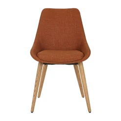 Chaise de salle à manger en tissu cognac - Ben