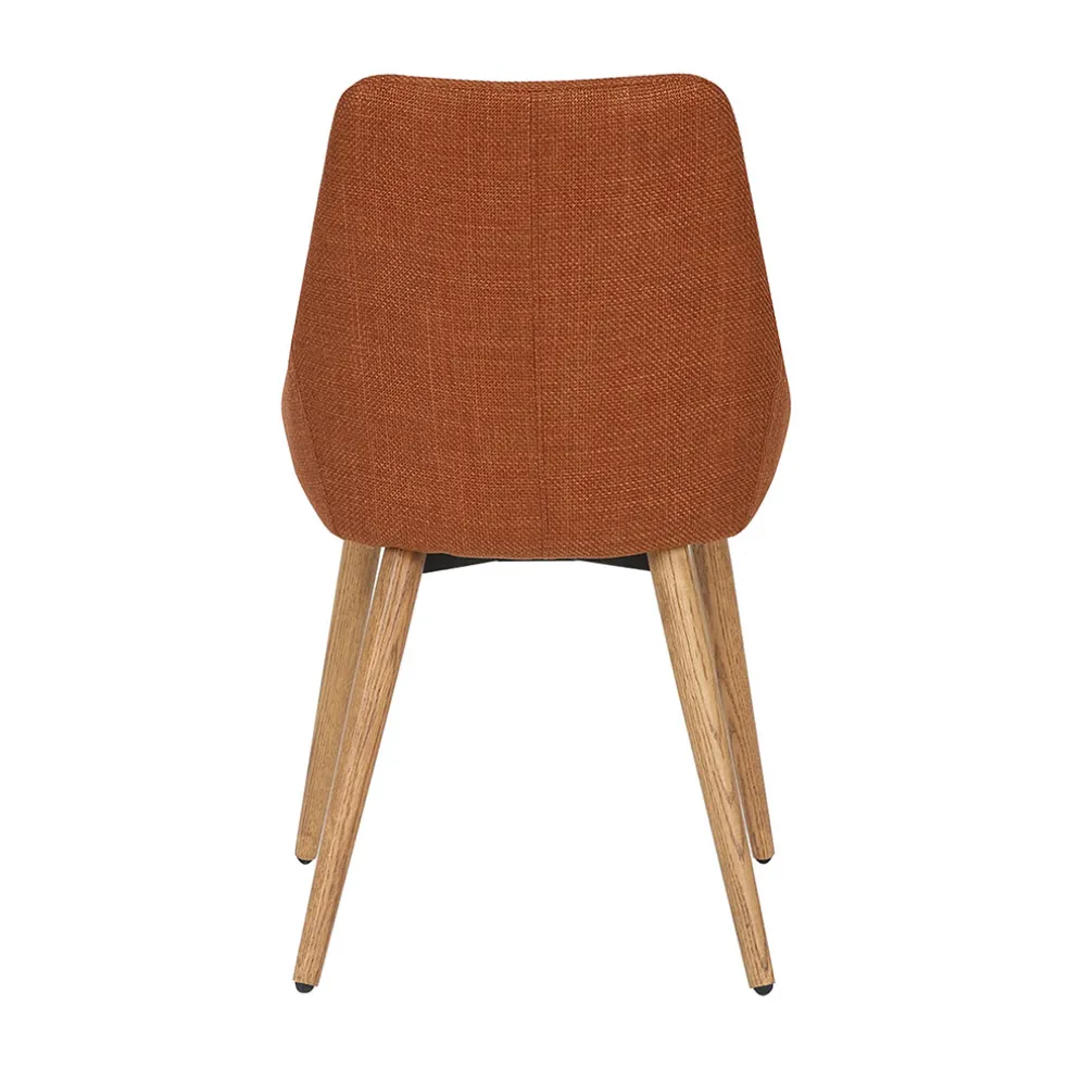 Chaise de salle à manger en tissu cognac - Ben
