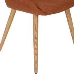 Chaise de salle à manger en tissu cognac - Ben