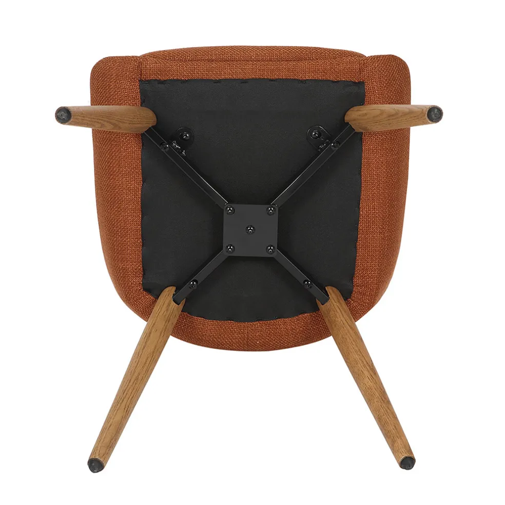 Chaise de salle à manger en tissu cognac - Ben