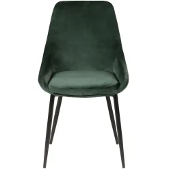Chaise de salle à manger en velours vert - Ben