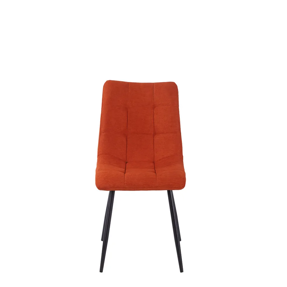 Chaise de salle à manger en tissu matelassé terracotta - lilly