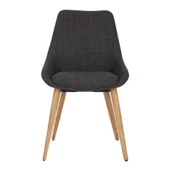 Chaise de salle à manger en tissu gris anthracite - Ben