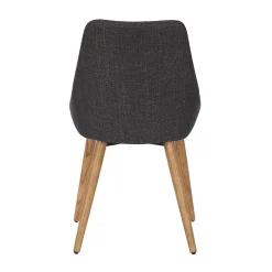 Chaise de salle à manger en tissu gris anthracite - Ben