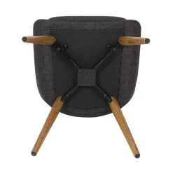 Chaise de salle à manger en tissu gris anthracite - Ben