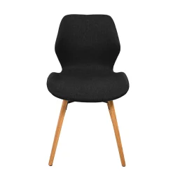 Chaise de salle en manger en tissu noir - Gloria