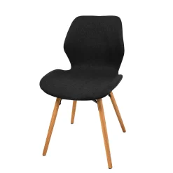 Chaise de salle en manger en tissu noir - Gloria