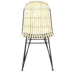 Chaise en rotin naturel et metal - KUBU
