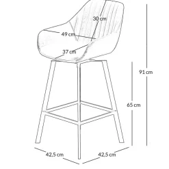 Chaise haute pivotante marron h65cm - Moss