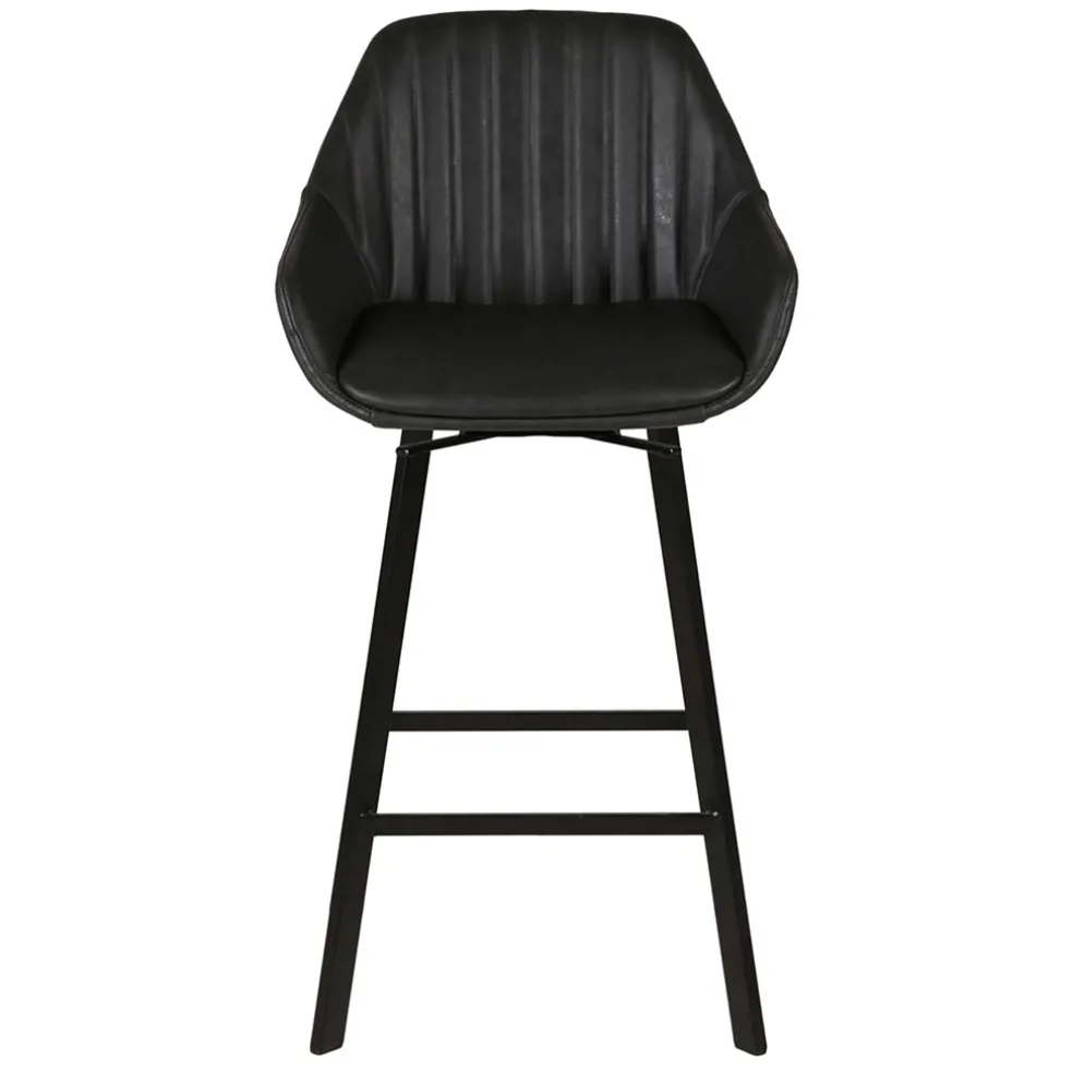 Chaise haute pivotante noir veilli h65cm - Moss