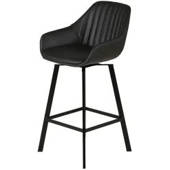 Chaise haute pivotante noir veilli h65cm - Moss