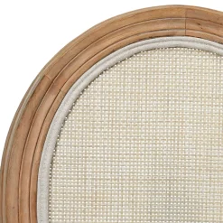 Chaise medaillon en bois d'hévea beige et cannage