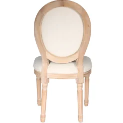 Chaise medaillon en bois d'hévea beige