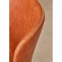 Chaise salle à manger aspect cuir rétro cognac - Batla